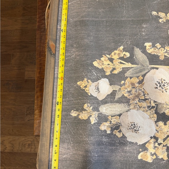 Elegant Floral Canvas Art - Gray and Cream - Picture 5 of 7